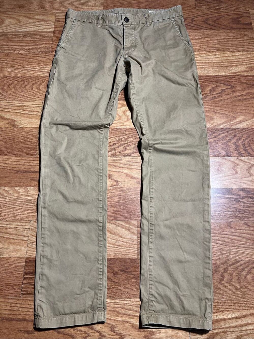 Grown And Sewn Mens Slim Khaki Pants 34x33